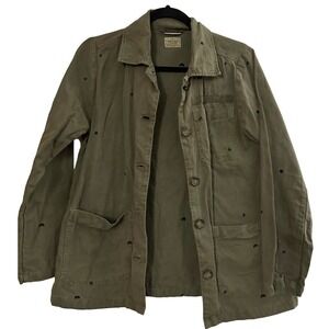 Marine Layer Gracey Chorecoat Jacket Shacket Olive/Army Green Embroidered XS
